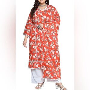 Women's Cotton Kurta & Palazzo with Dupatta - Size: 5XL(50) NWT